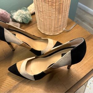 G.I.L.I. Black and Tan Patches Color block Heel Pumps Size 8M